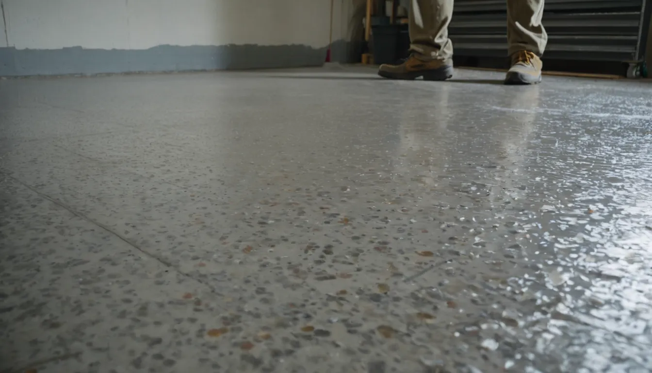 Freshly coated concrete floor in a bright home space in Denver, the Denver area
